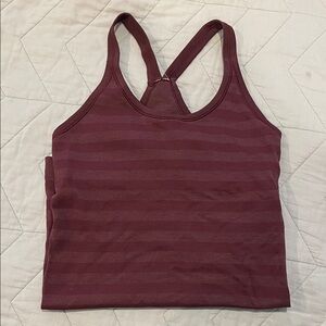 lululemon athletica Burgundy Striped Tank Top